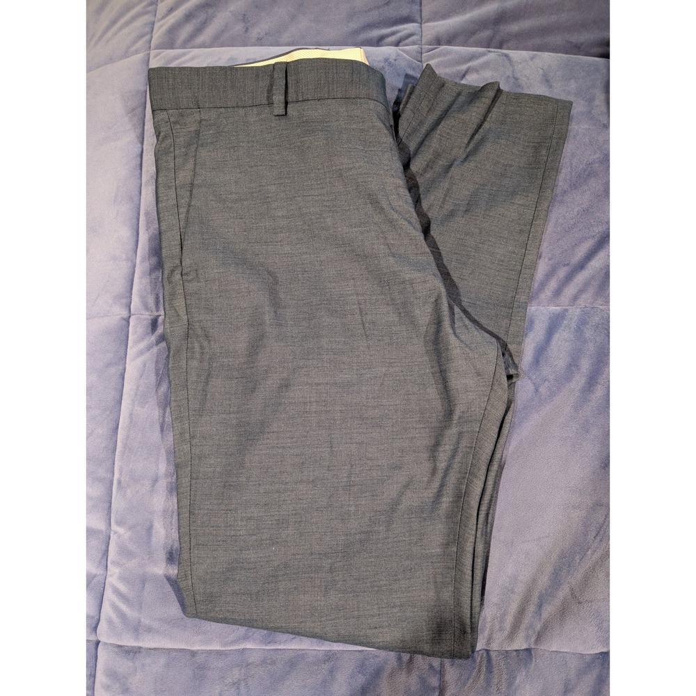 H&M Dress Pants Mens Blue Slim Fit Textured‎ Wool Blend - Size 36R